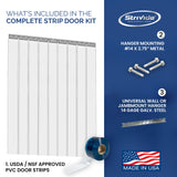 Low Cost Strip Curtain Door Kit - USDA / NSF Approved PVC Strips
